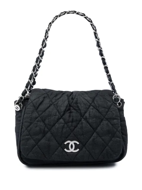 CHANEL Pre-Owned 2008-2009 Medium Textured Nylon Bubble Quilt Accordion Flap shoulder bag