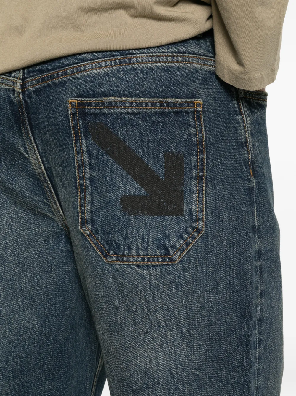 Off-White Jeans met logopatch Blauw