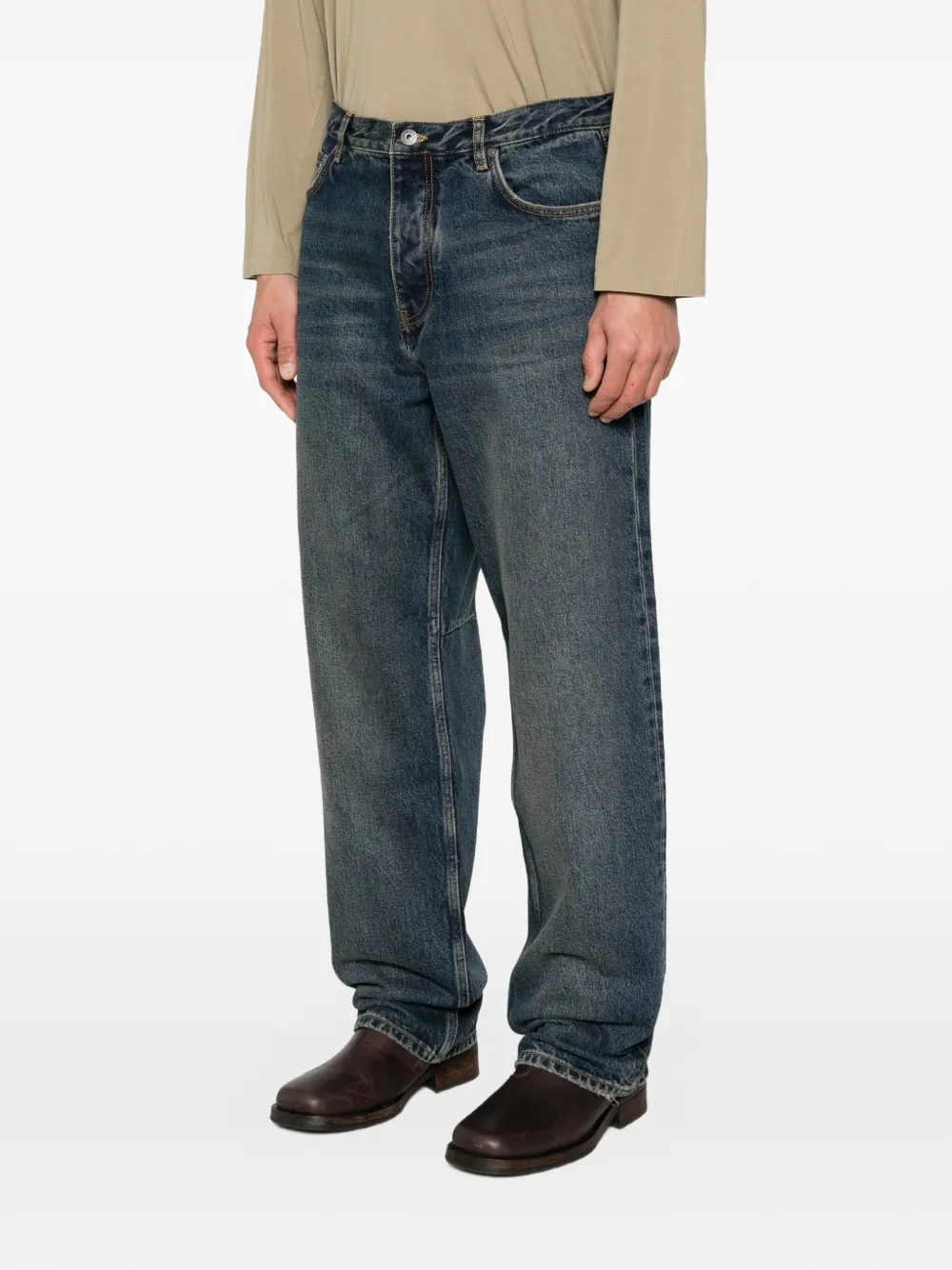 Off-White Jeans met logopatch Blauw