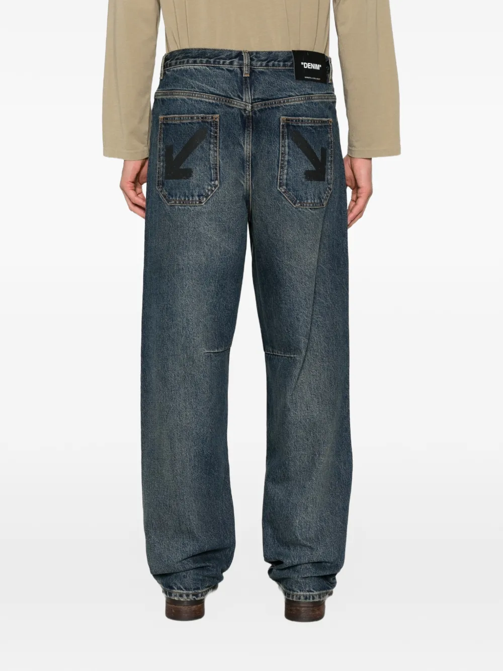 Off-White Jeans met logopatch Blauw