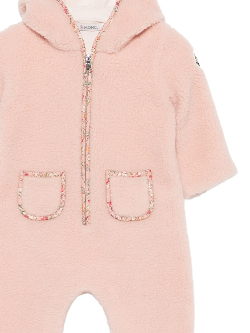 Moncler Enfant Romper met bloemenafwerking Roze