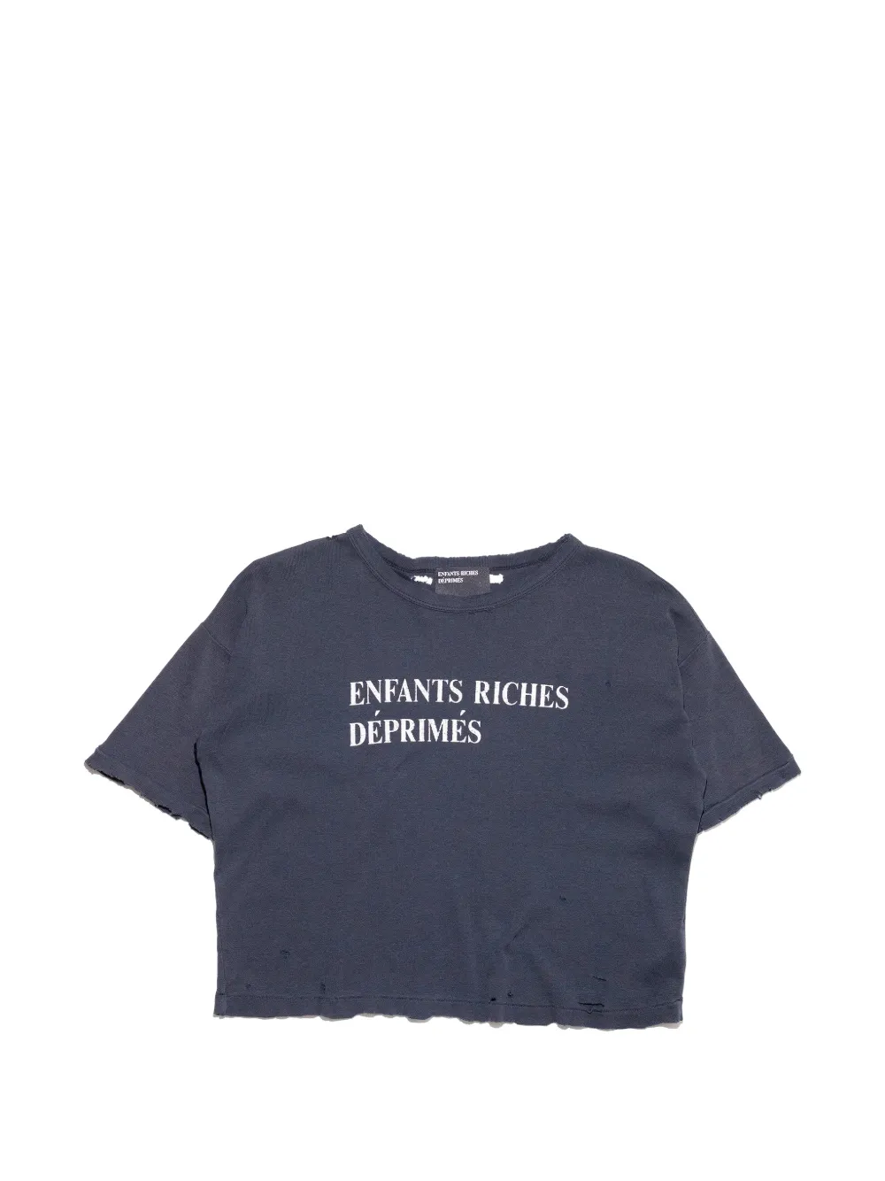 Enfants Riches Deprimes Classic Logo-print Distressed T-shirt In Blue
