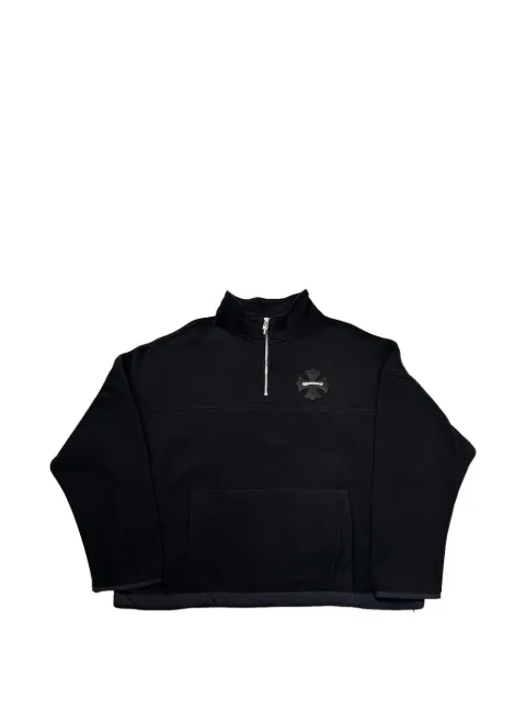 Chrome Hearts Plus leather-patch fleece sweatshirt