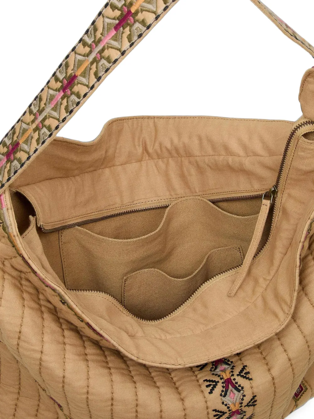 Ba&Sh Grote Lenny shopper met borduurwerk Beige