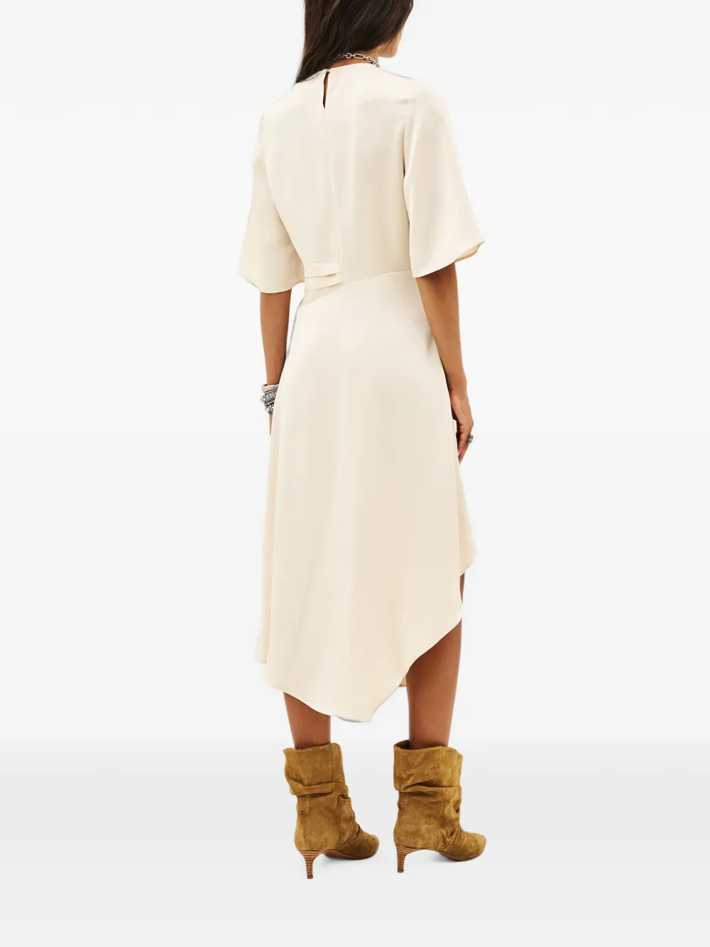 Ba&Sh Wila asymmetrische midi-jurk Beige