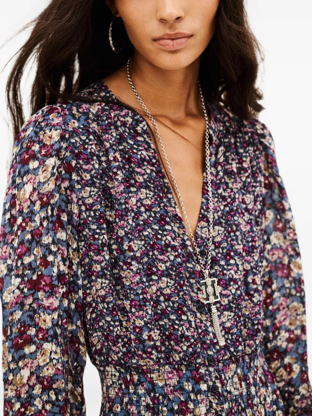 Ba&Sh Kacy midi-jurk met bloemen-print Blauw