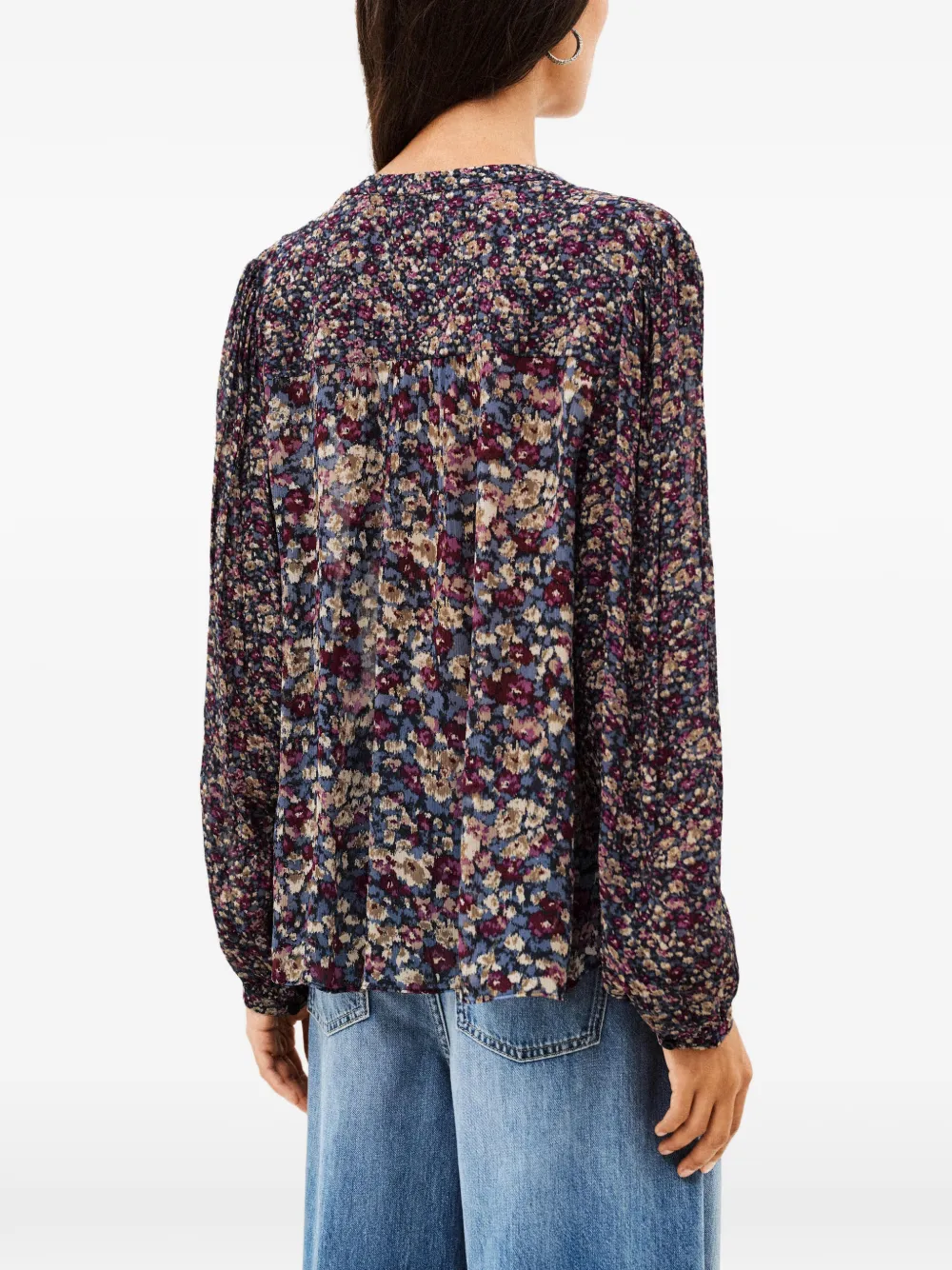 Ba&Sh Kross blouse met bloemen-print en ruches Blauw