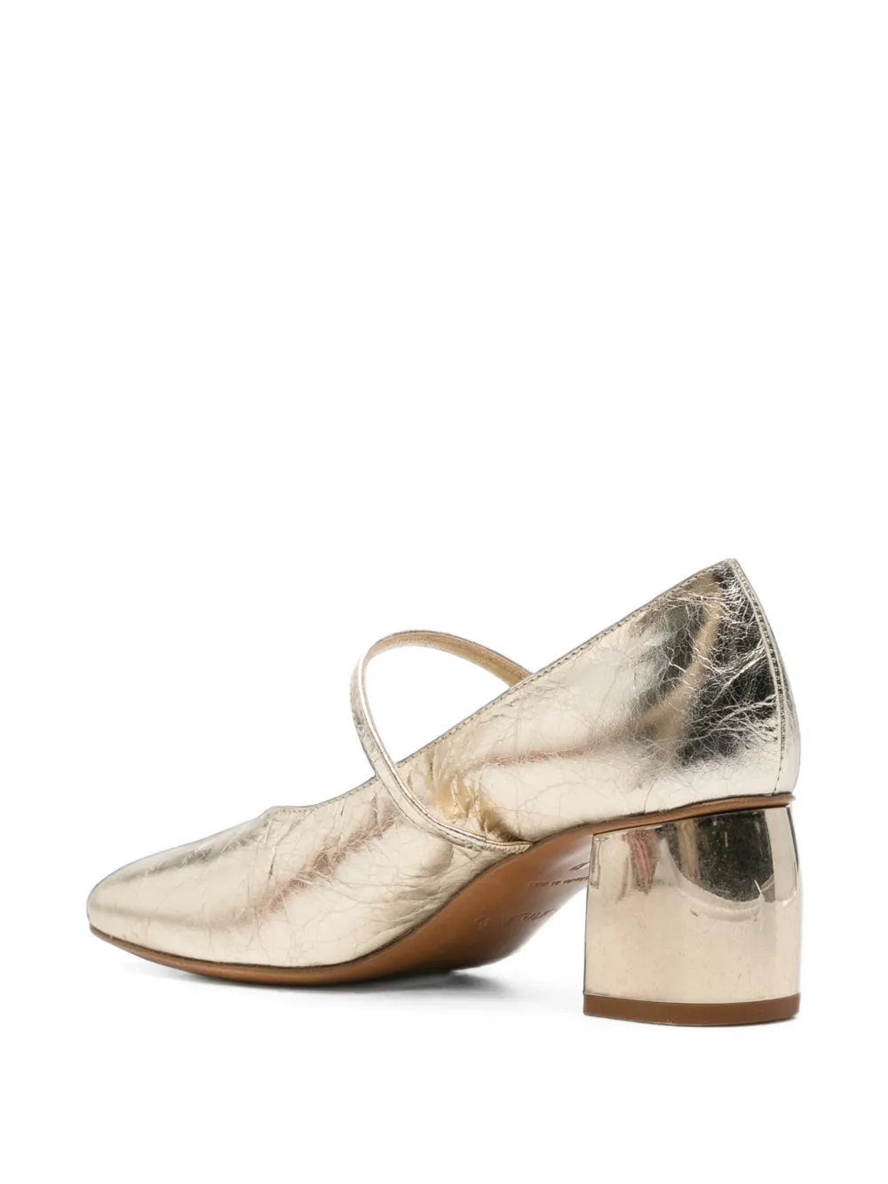 Forte metallic-effect block-heel pumps Goud