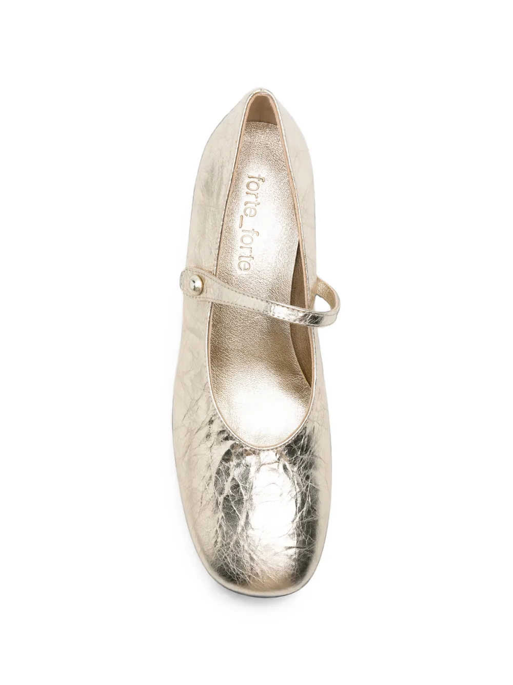 Forte metallic-effect block-heel pumps Goud