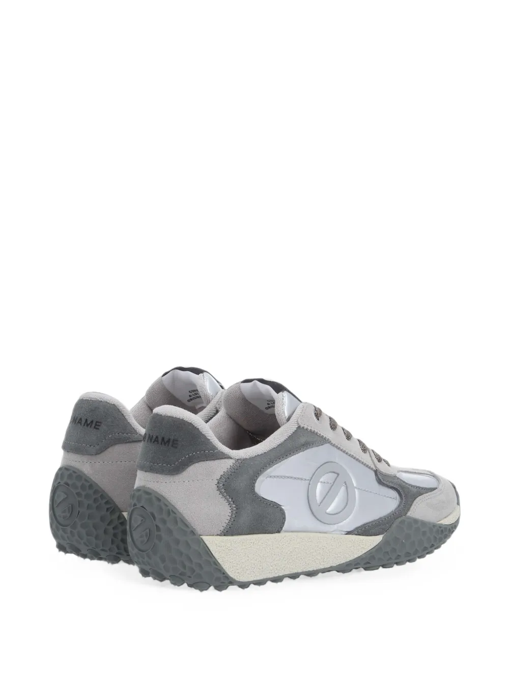 No Name Kate logo-patch metallic sneakers Grijs