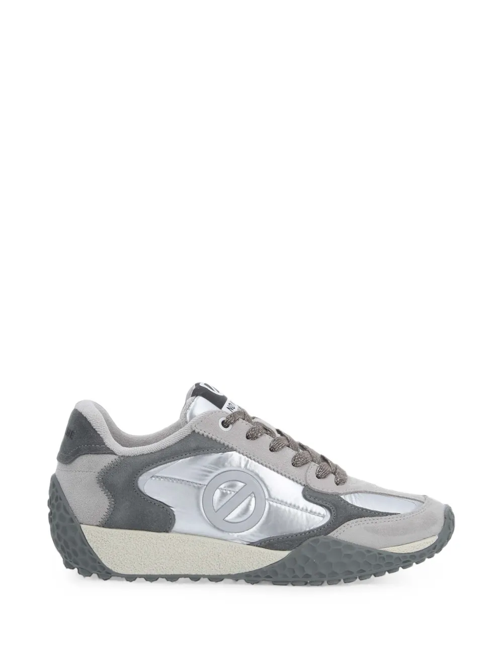 No Name Kate logo-patch metallic sneakers Grijs