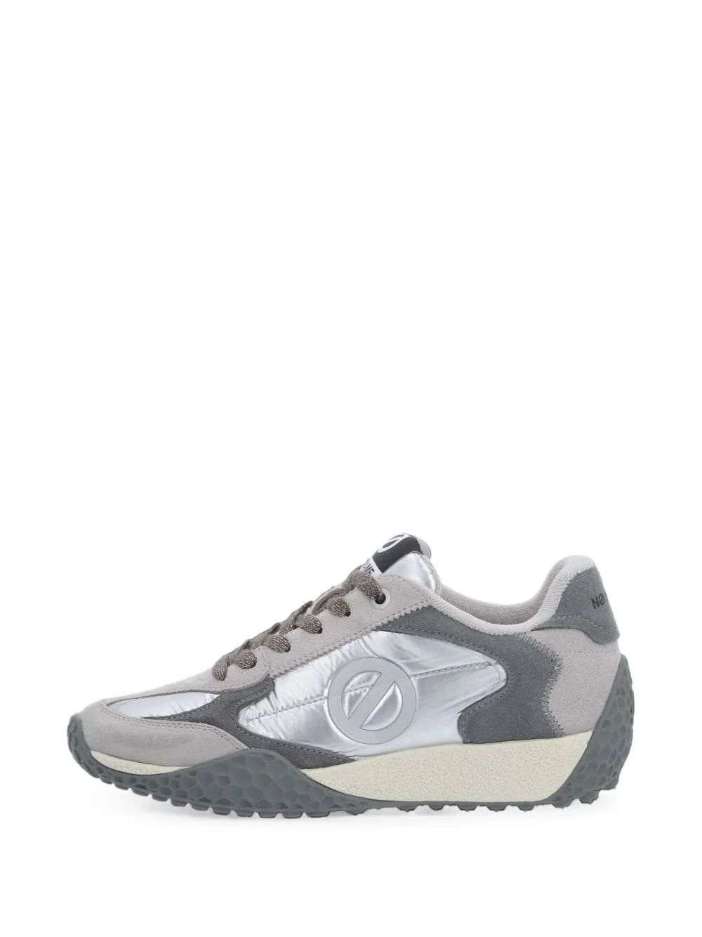 No Name Kate logo-patch metallic sneakers Grijs