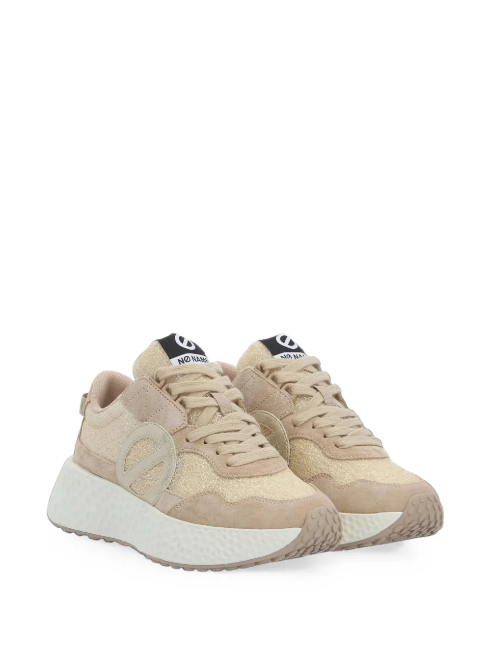 No Name Carter Jogger glitter-effect sneakers Beige