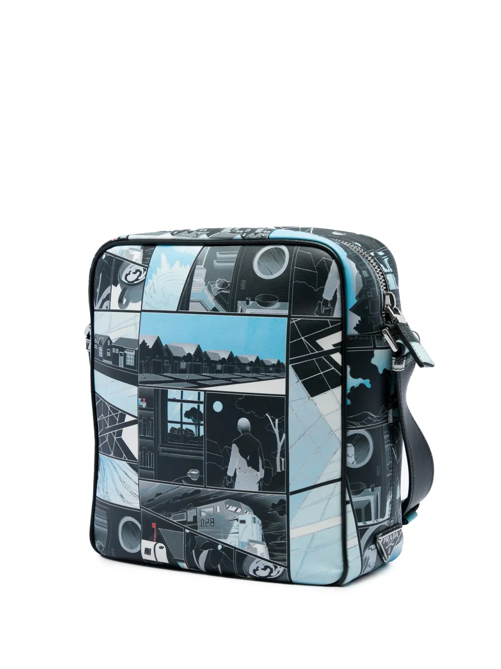 Prada Pre-Owned 2018 James Jean Vitello Comic crossbodytas met print Zwart