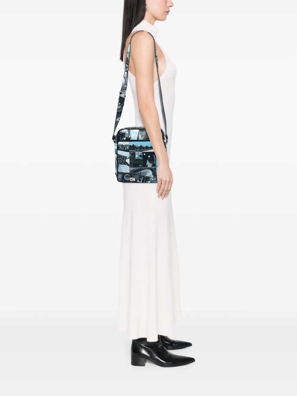 Prada Pre-Owned 2018 James Jean Vitello Comic crossbodytas met print Zwart