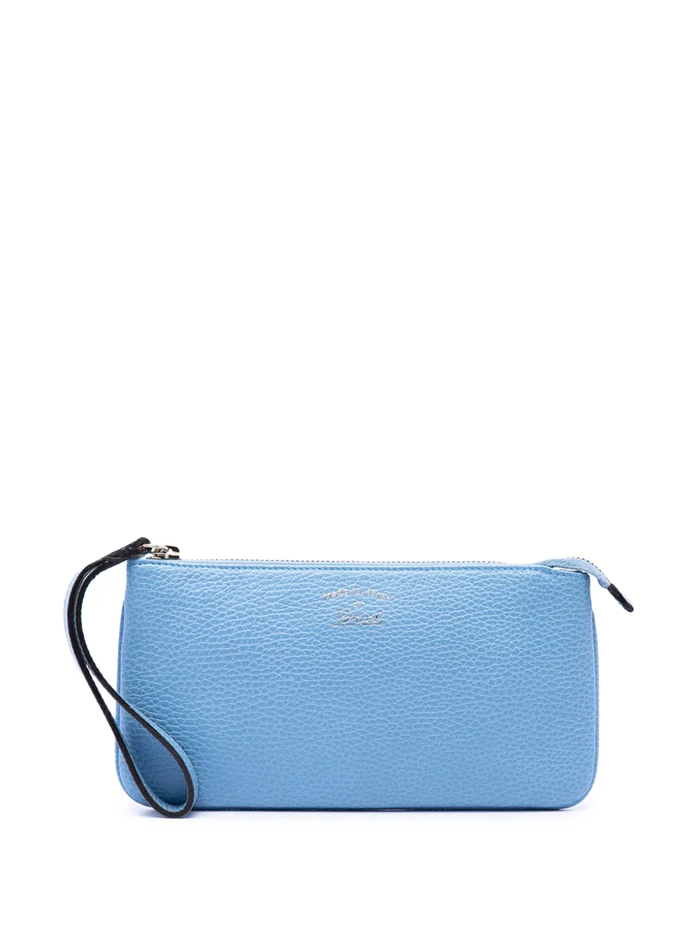 Gucci Pre-Owned 2000-2015 Pebbled Calfskin Swing Wristlet pouch - Blu
