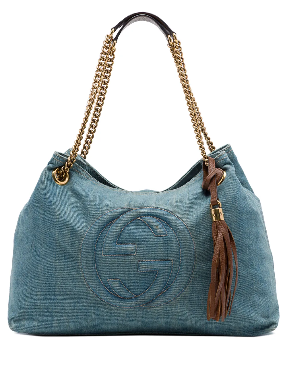 Gucci Pre-Owned 2016-2026 Medium Denim Soho Chain tote bag - Blu