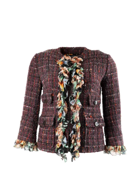 Dolce & Gabbana Pre-Owned floral-ruffle bouclé jacket