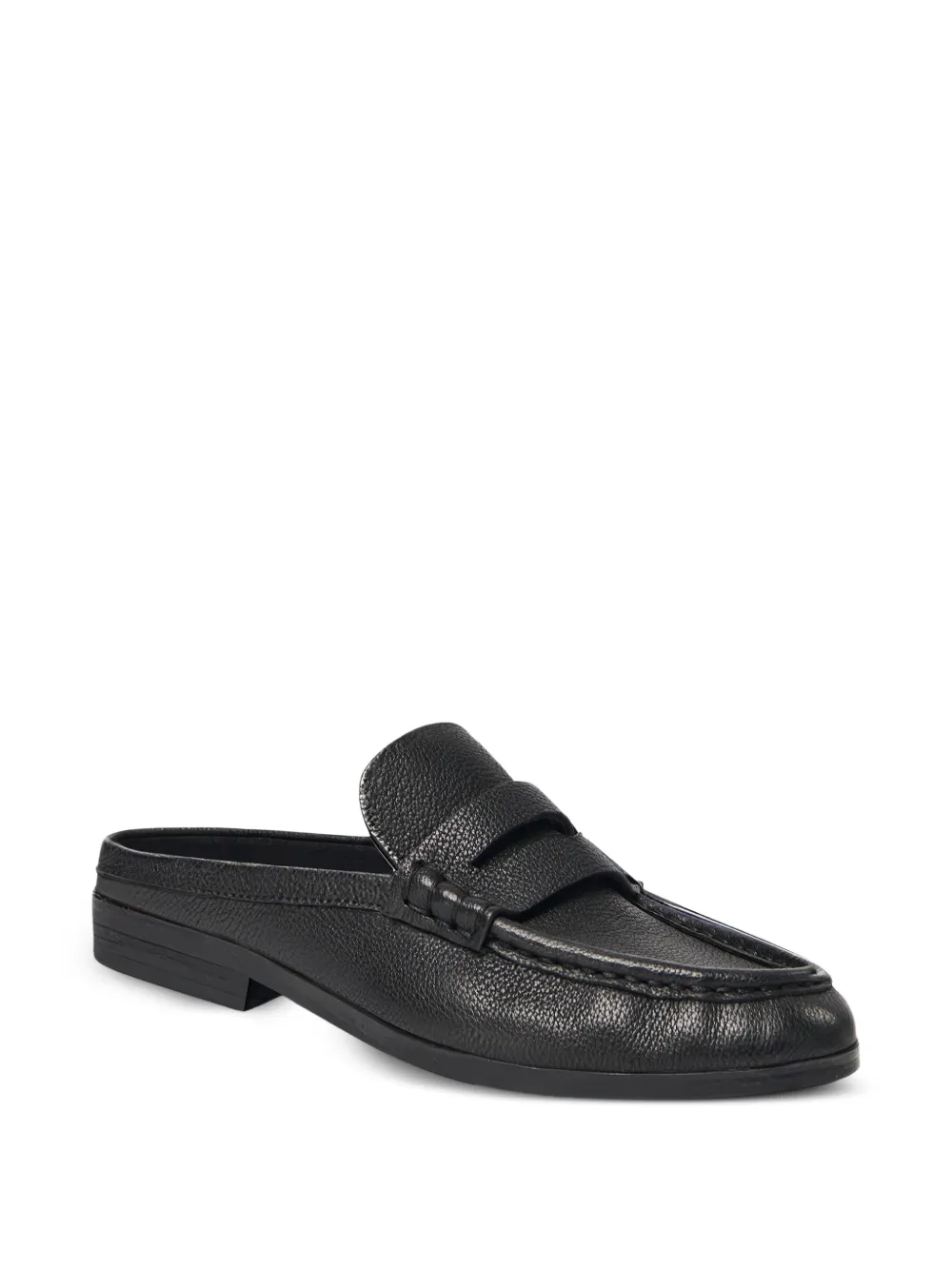 SIMKHAI Dean Pebbled Leather Mules in Black, view 2