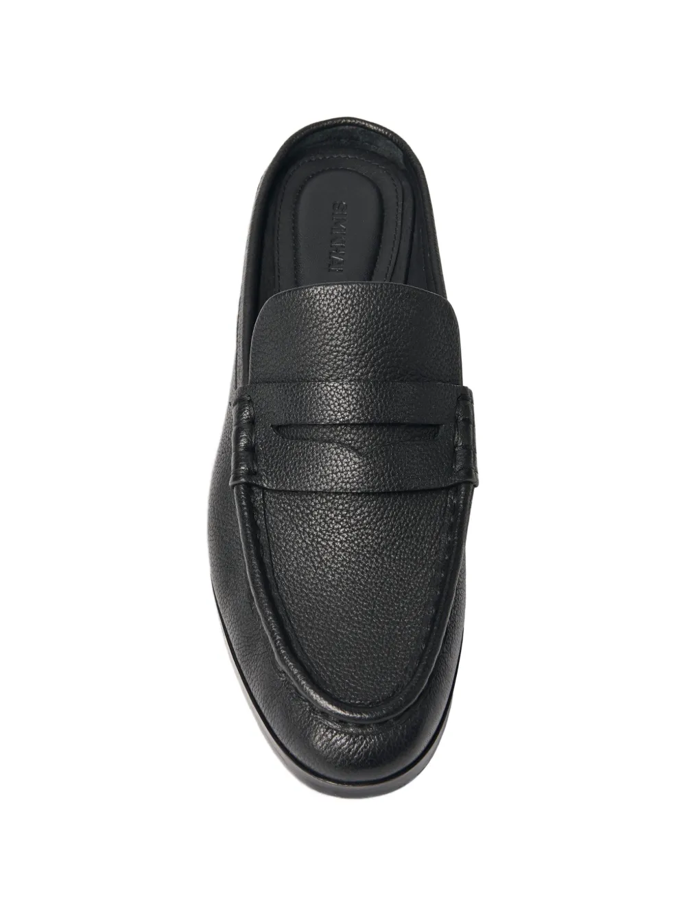 SIMKHAI Dean Pebbled Leather Mules in Black, view 3