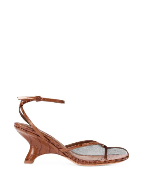 SIMKHAI  Kelsey crocodile-effect leather sandals