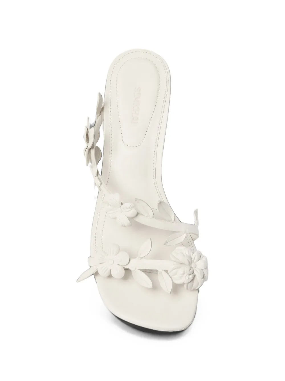 SIMKHAI Willow floral-appliqué leather sandals Wit