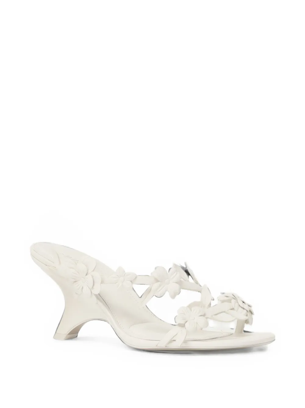 SIMKHAI Willow floral-appliqué leather sandals Wit
