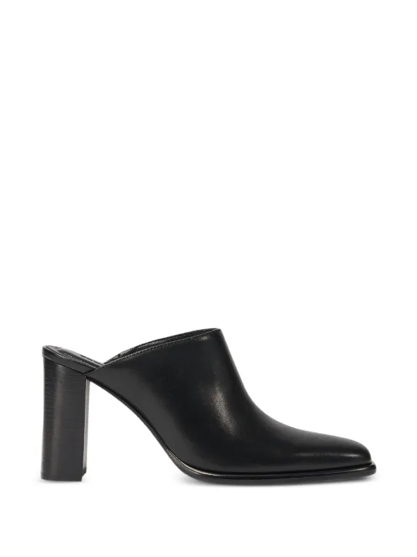 Simkhai Carolyn Leather Mules in Black