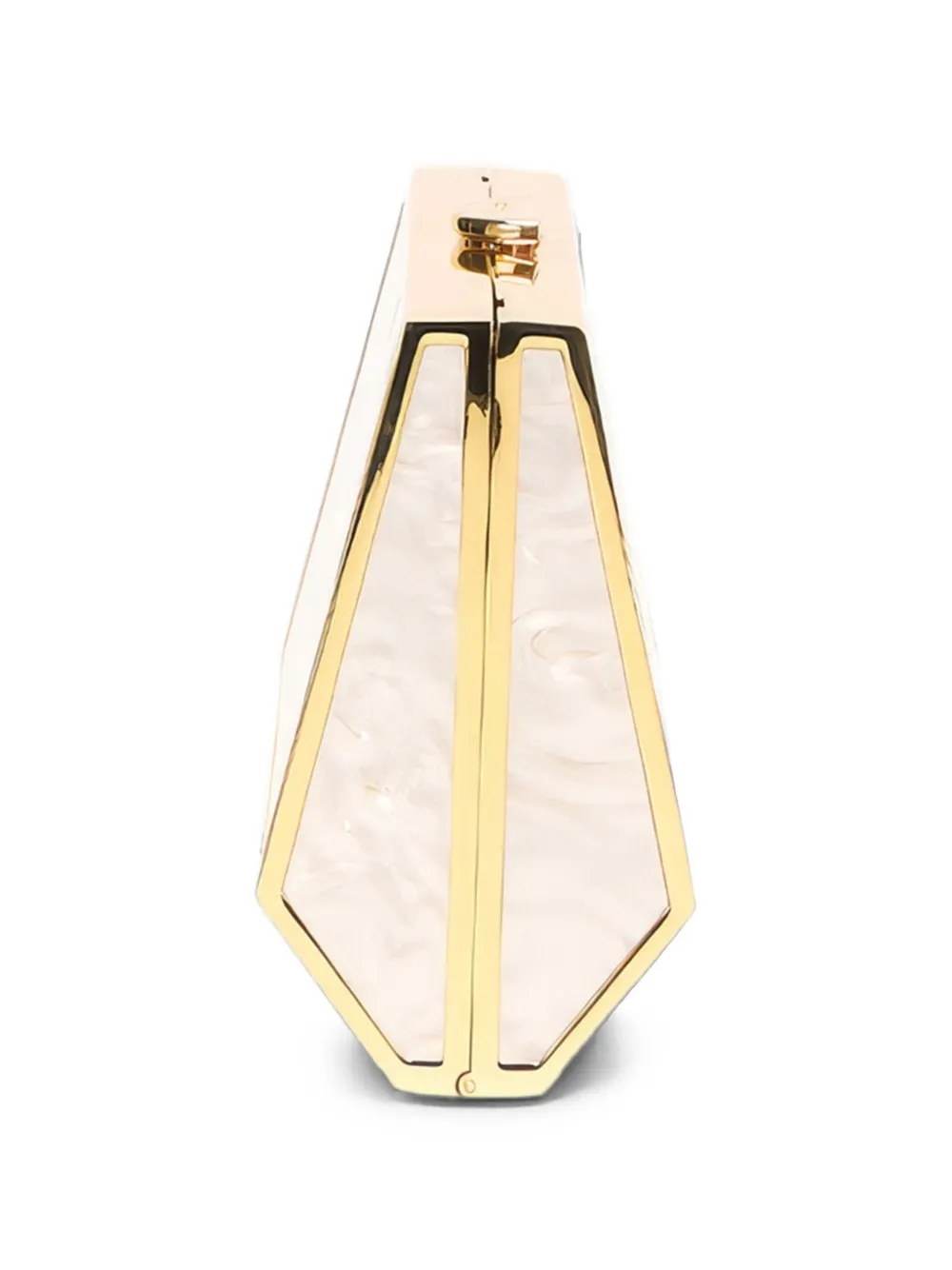 SIMKHAI Maddox Marbled Clutch Bag in White, view 4