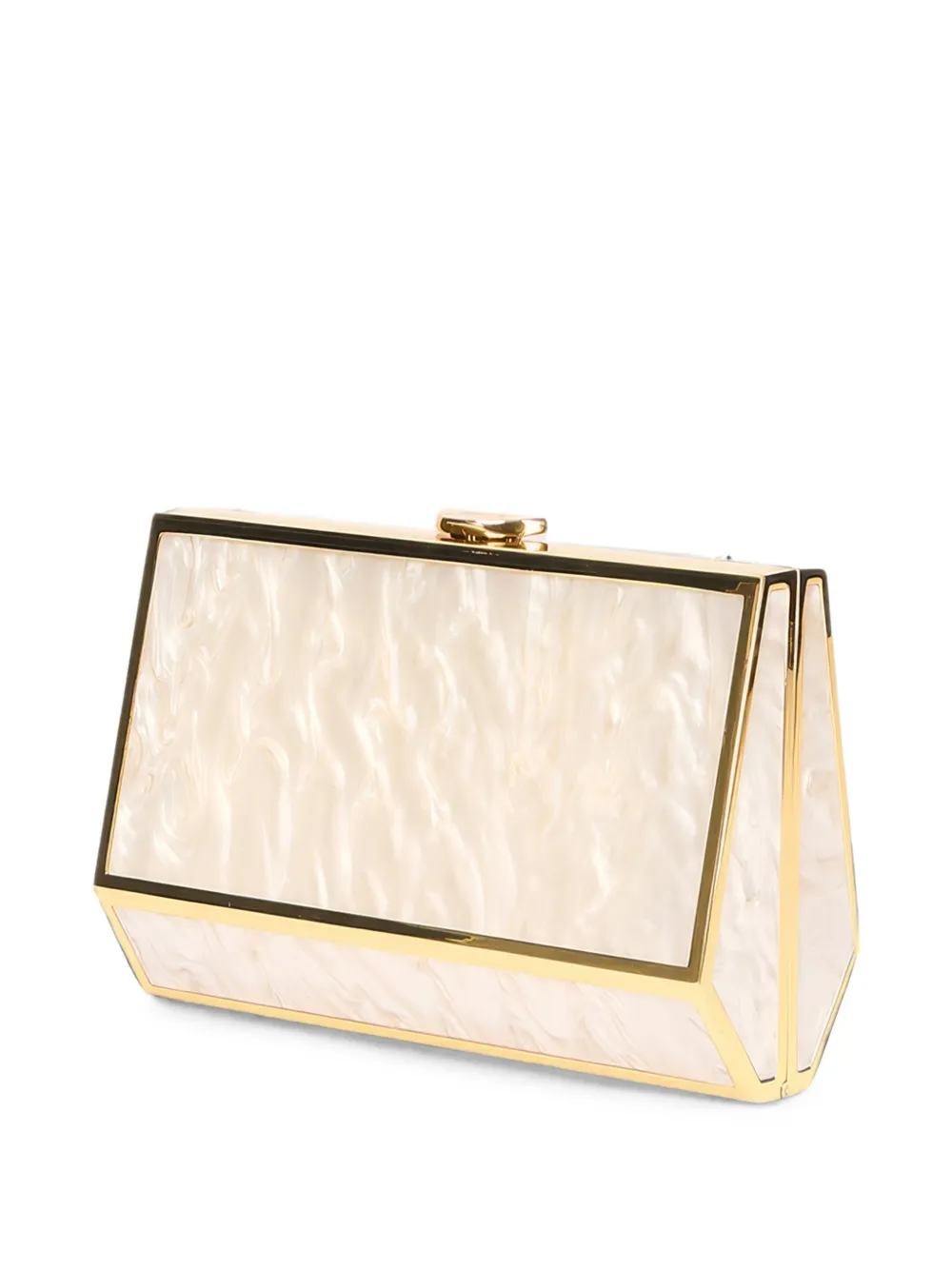 SIMKHAI Maddox Marbled Clutch Bag in White, view 3