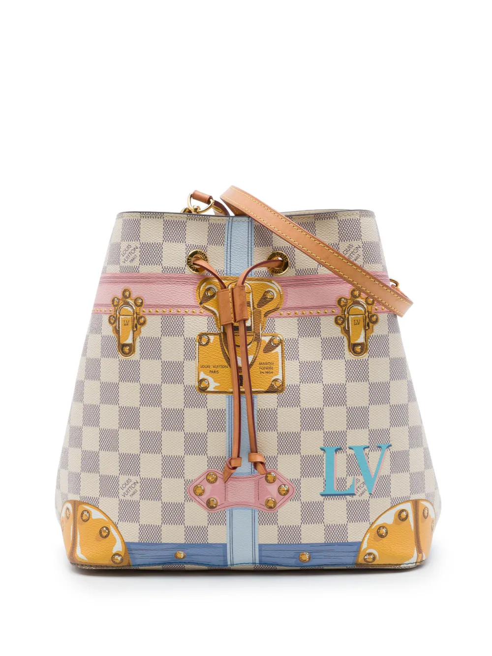 Louis Vuitton Pre-Owned 2018 Damier Azur Summer Trunks Neonoe bucket bag - Weiß