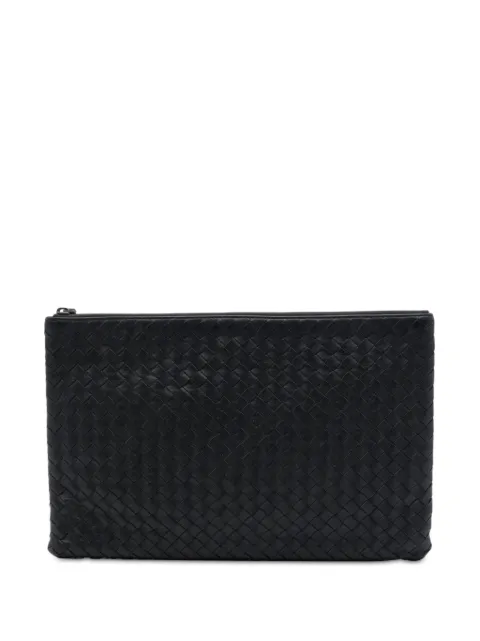 Bottega Veneta Pre-Owned 2012-2026 Large Nappa Intrecciato Flat Zip Biletto Pouch clutch bag