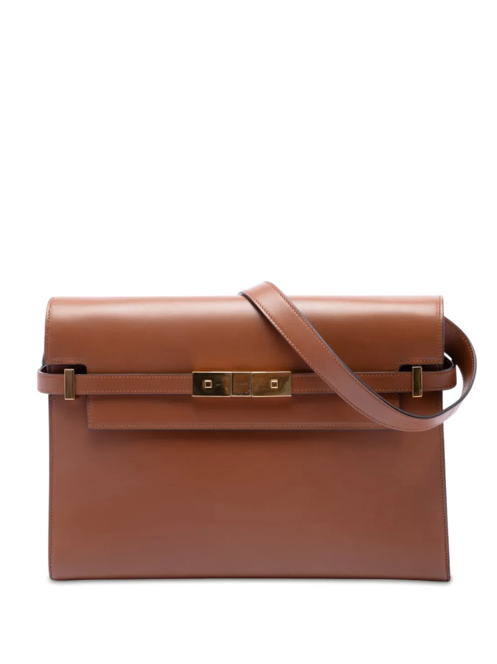 Saint Laurent Pre-Owned 2021 Medium Smooth Calfskin Manhattan shoulder bag - Braun
