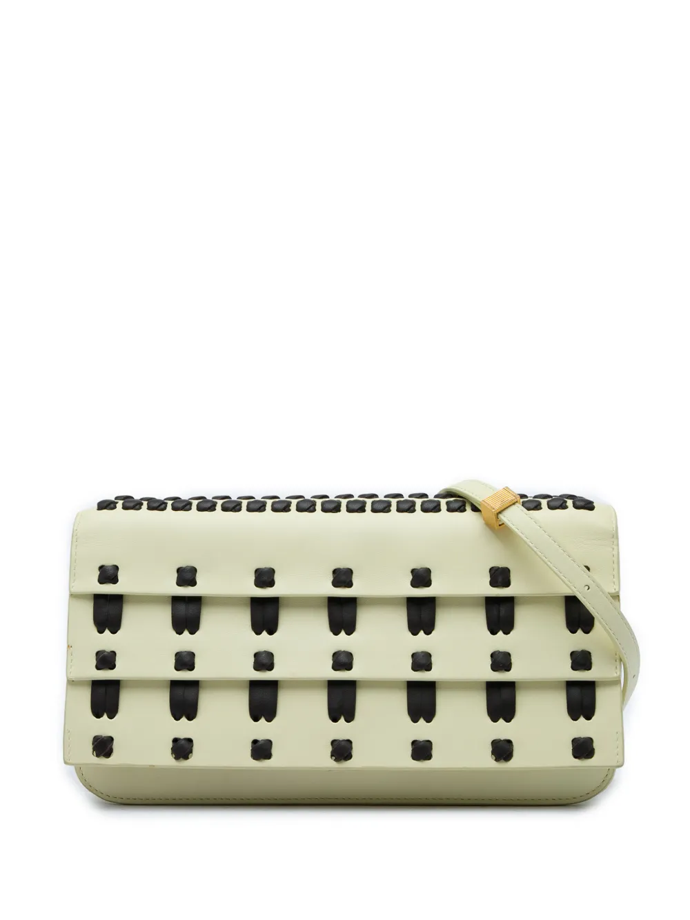 Bottega Veneta Pre-Owned 2012-2026 Lambskin Whipstitch Flap crossbody bag - Bianco