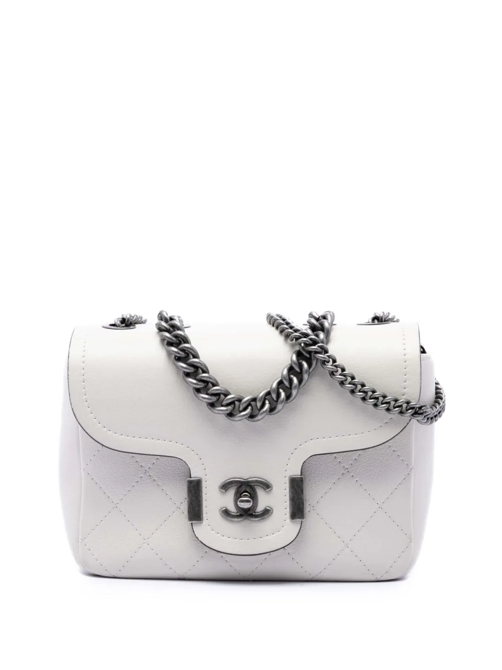 CHANEL Pre-Owned 2017-2018 Paris Greece Calfskin Archi Chic Flap satchel - Bianco