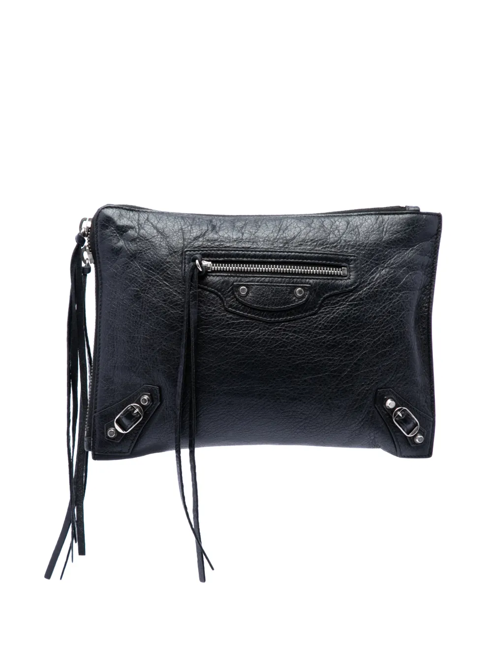 Balenciaga Pre-Owned 2016 Lambskin Motocross Classic Flat clutch bag - Schwarz