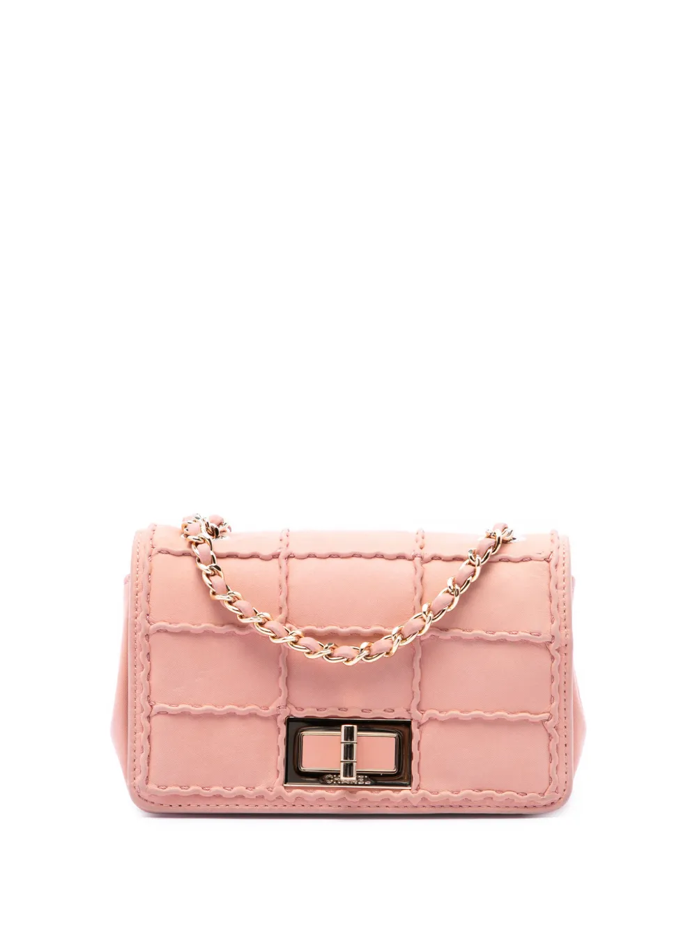 CHANEL Pre-Owned 2016-2017 Mini Stitched Chocolate Bar Iridescent Lambskin Reissue 2.55 Flap crossbody bag - Rosa