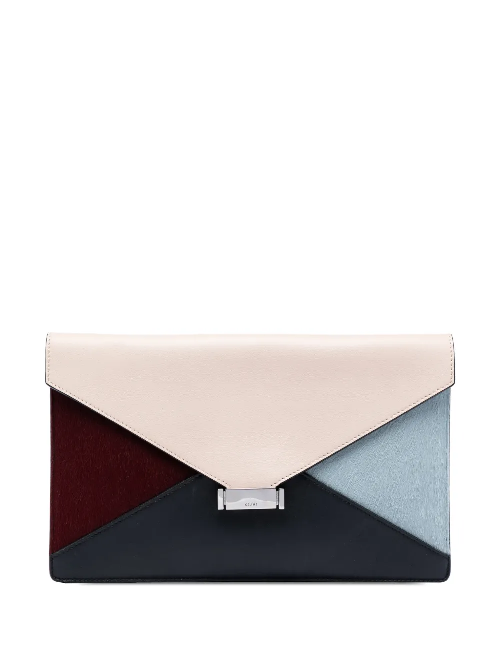 Celine Pre-Owned 2013 Calfskin and Pony Hair Diamond clutch bag - Rosa