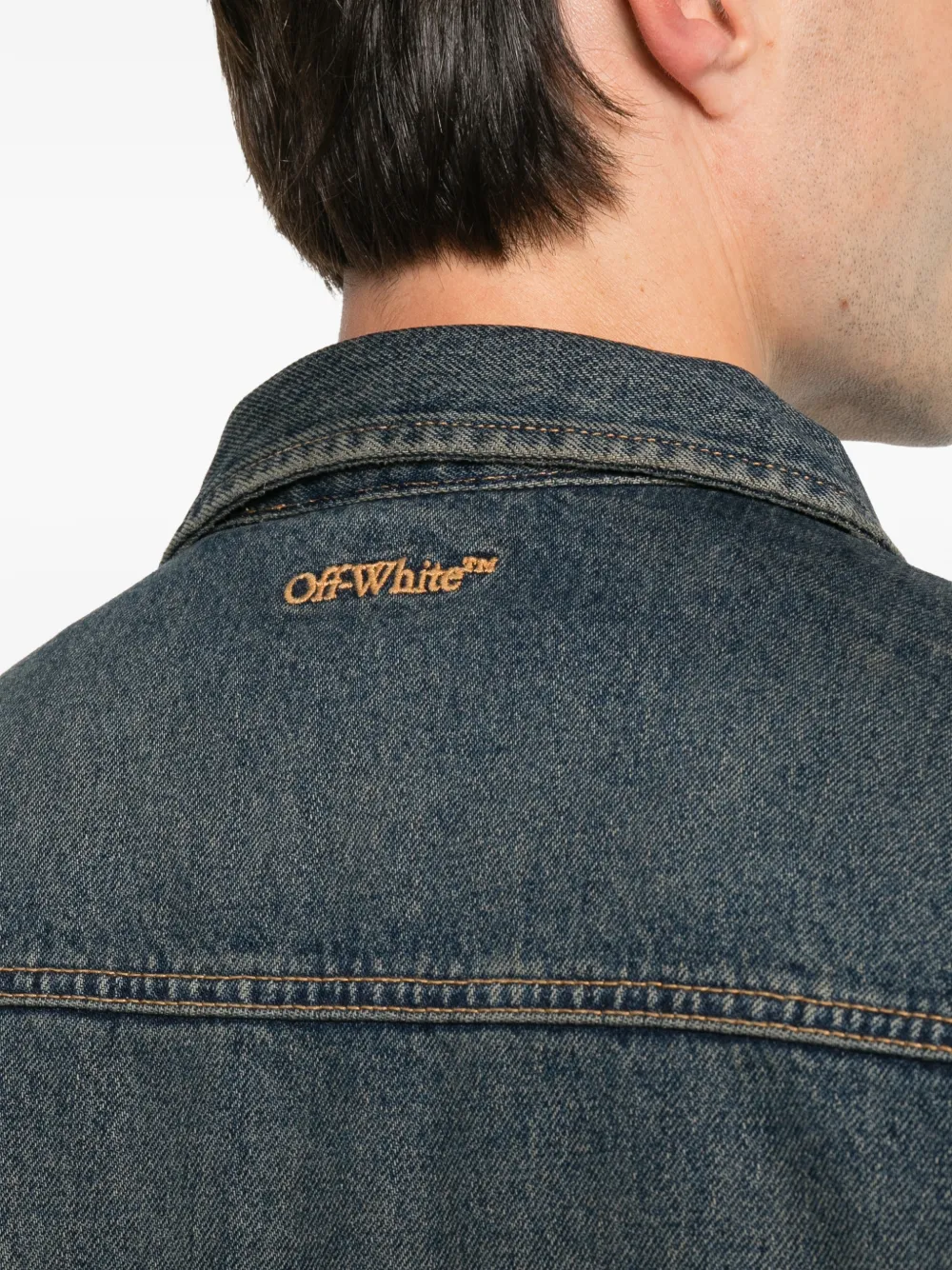 Off-White Poloshirt met rits Blauw