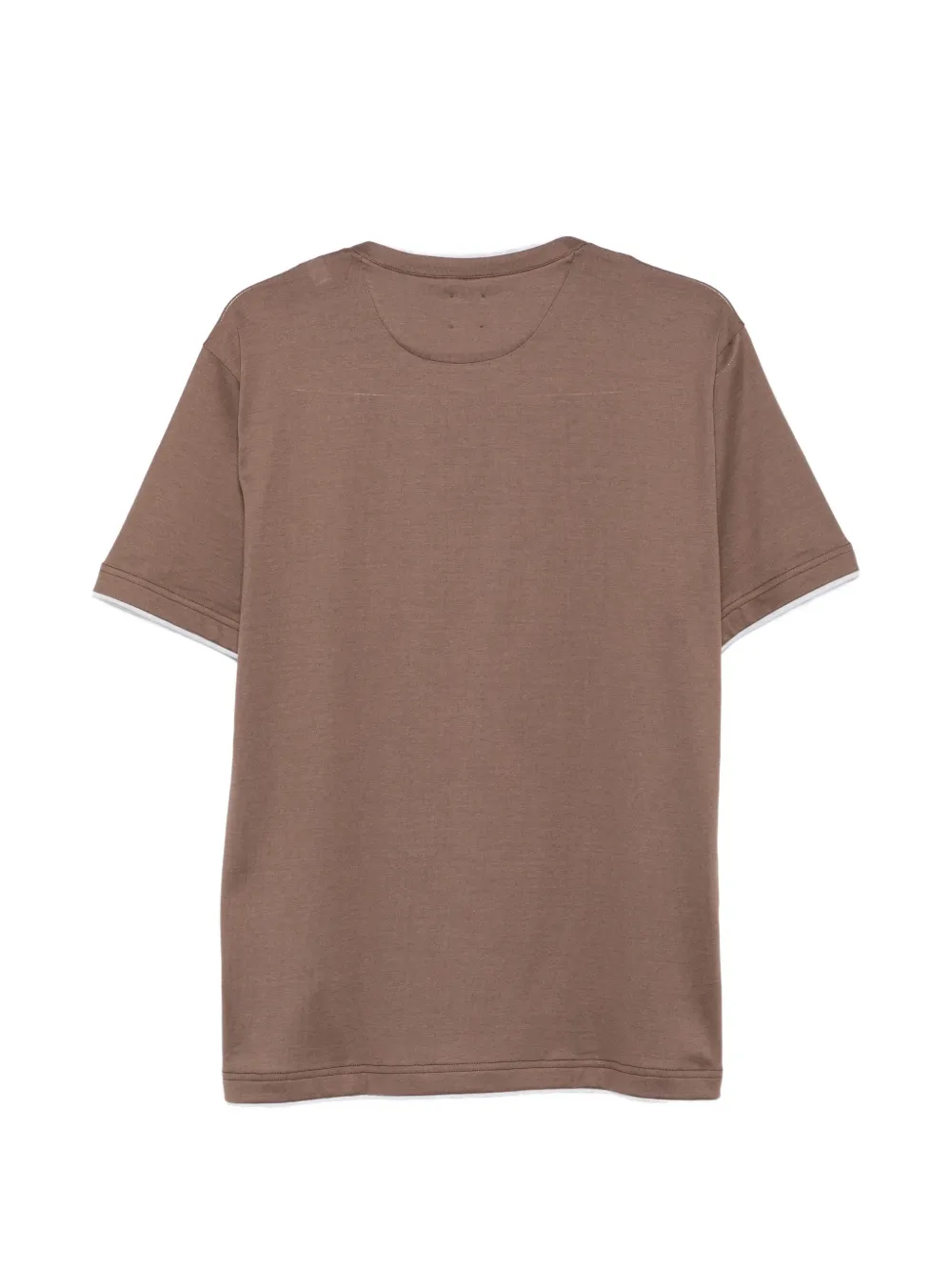 Eleventy Katoenen T-shirt met gelaagde afwerking Bruin