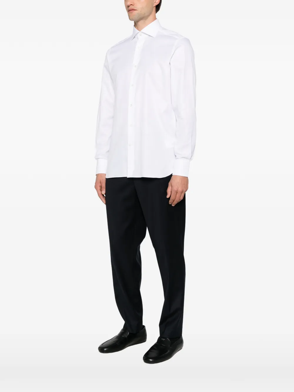 Zegna Overhemd met brede kraag Wit