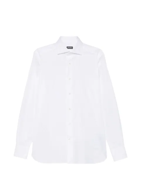 Zegna camisa con cuello italiano y botones