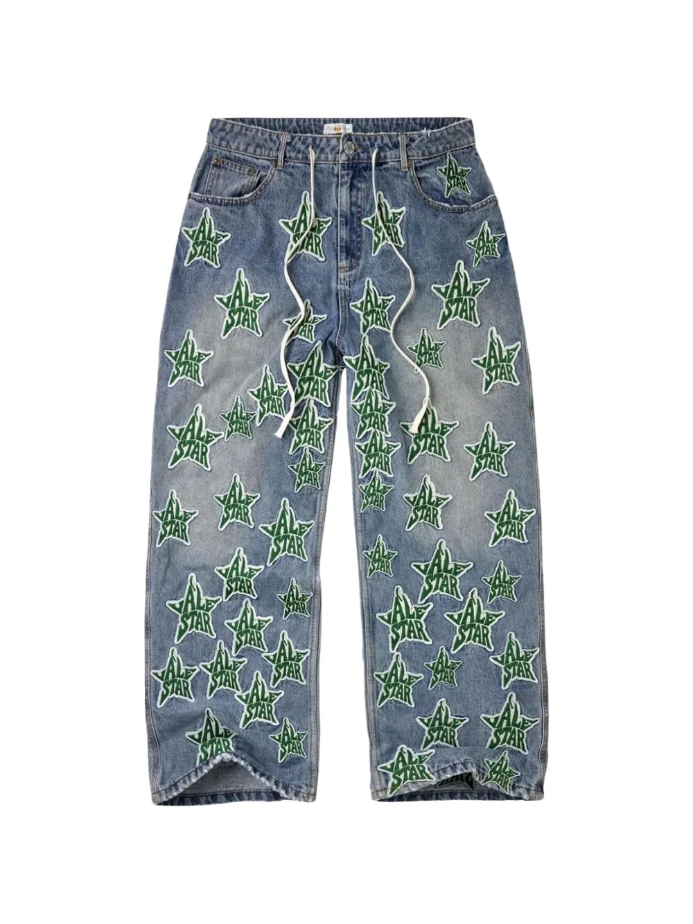 Vale Allstar star-patch straight-leg jeans - Blu