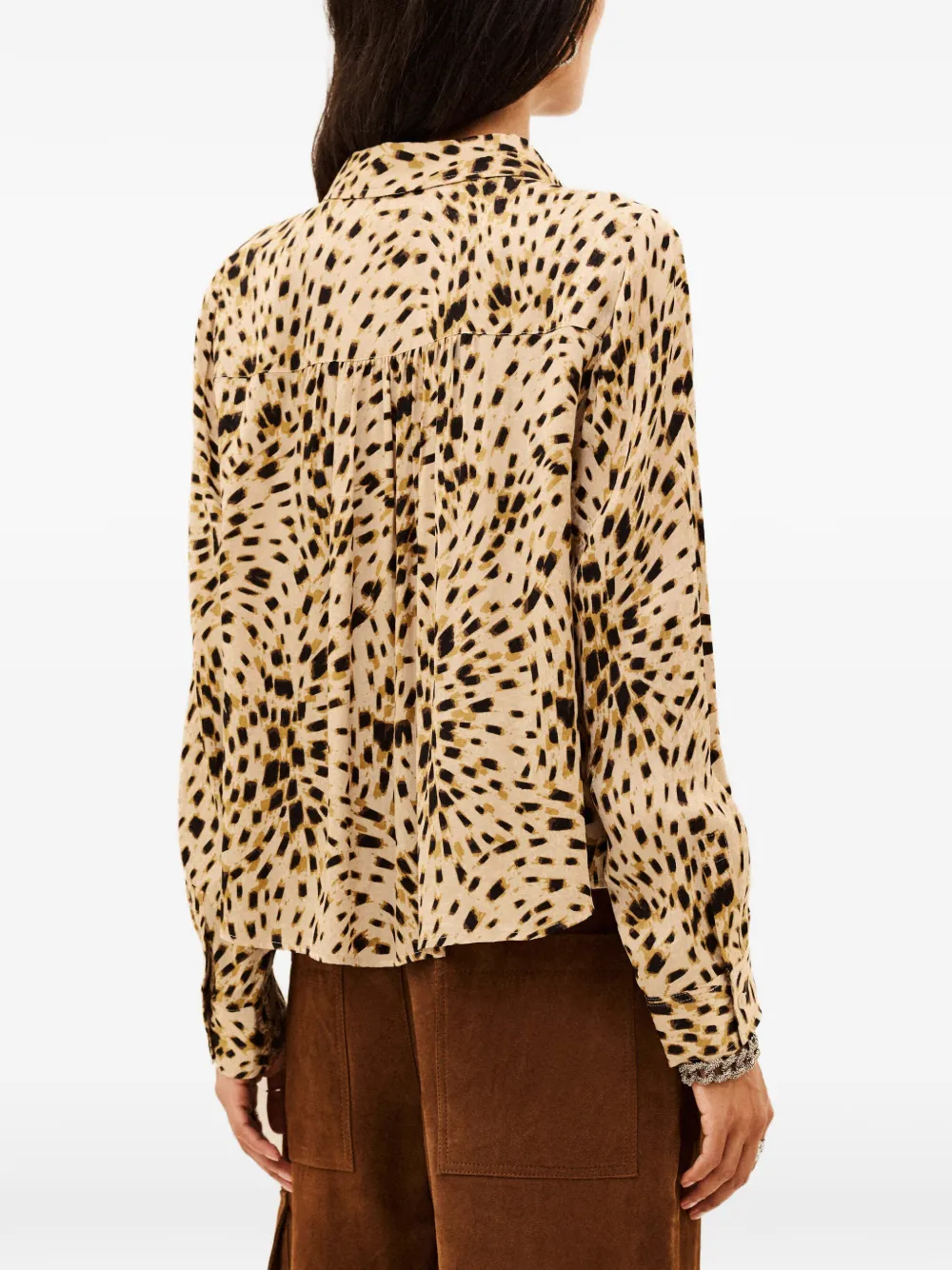 Ba&Sh Hony geplooide blouse met dieren-print Beige