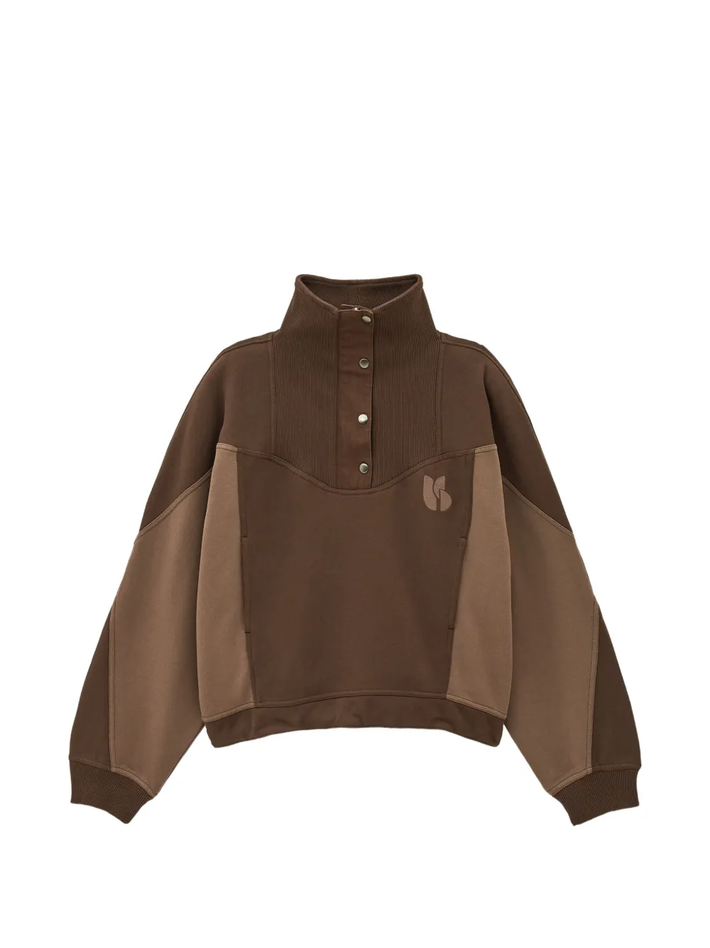 Ba&sh Jessy Colour-block High-neck Sweater In Brown
