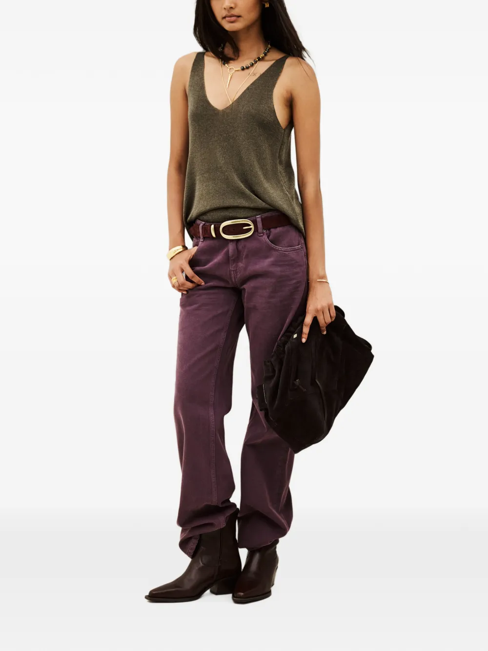 Ba&Sh Zuani gebreide tanktop met V-hals Groen