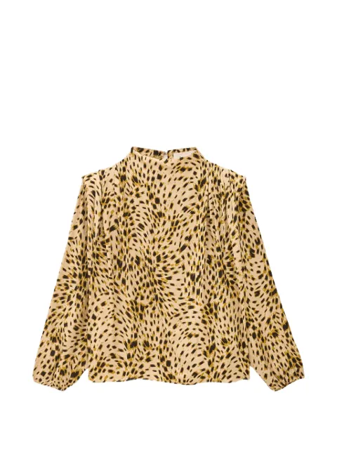 Ba&Sh Blusa gola alta animal print