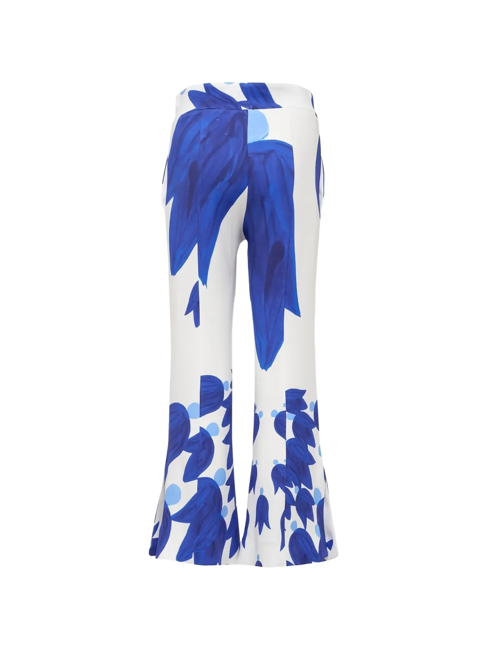 Themis Z Theano Sabra Floral-print Flared Trousers in White, view 2
