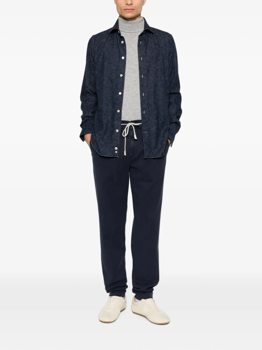 Eleventy Denim overhemd Blauw
