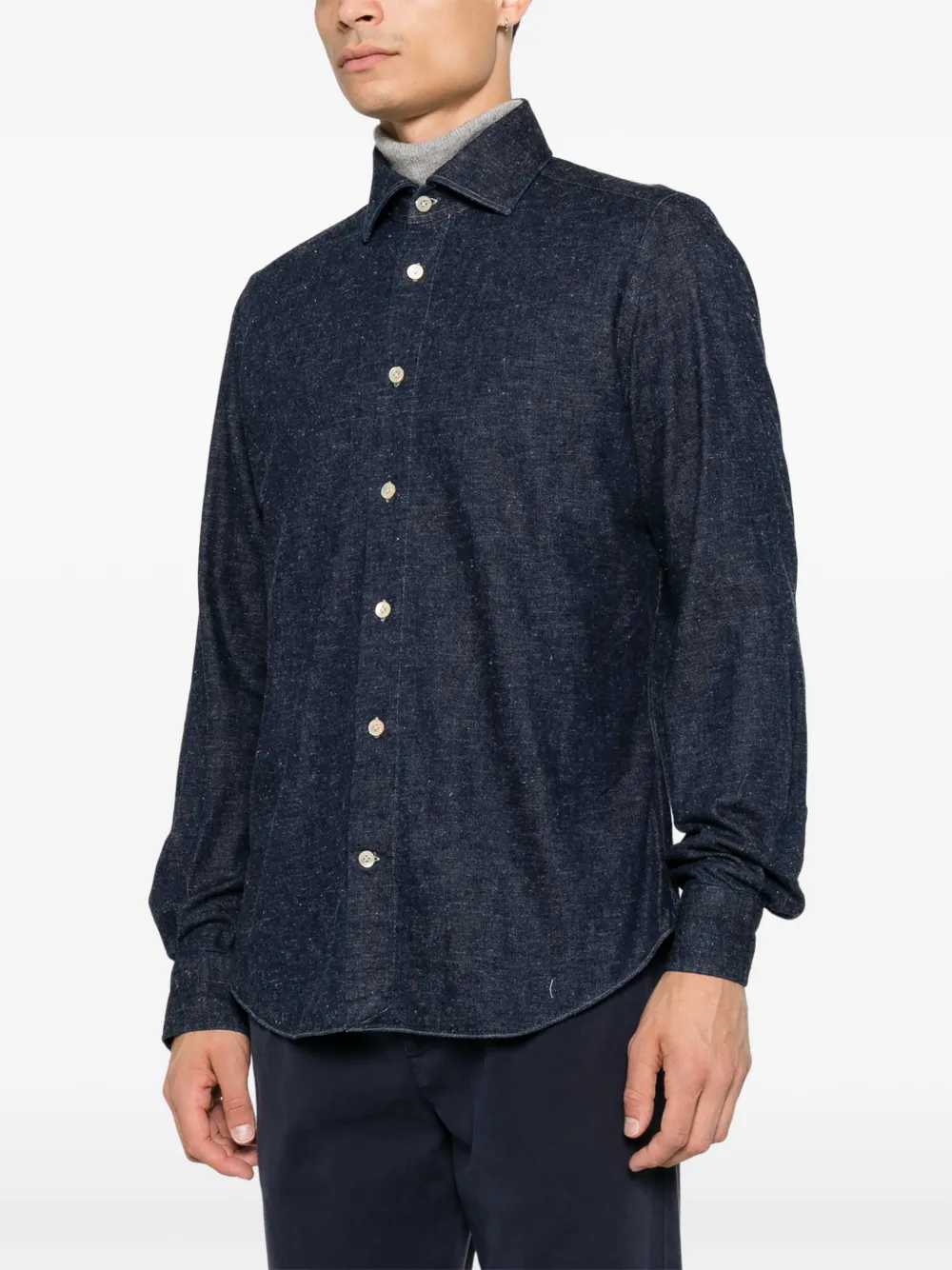 Eleventy Denim overhemd Blauw